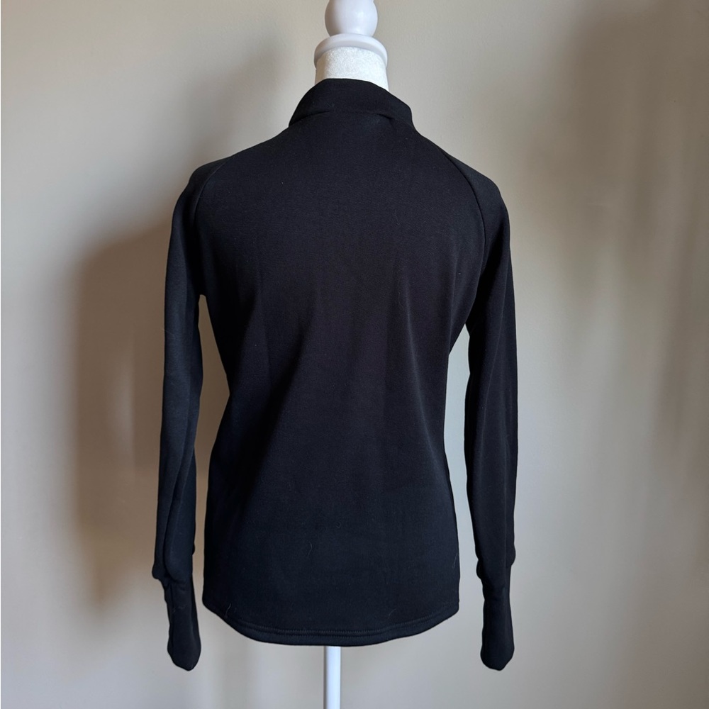 Women’s Black Athleisure Long‎ Sleeve Fitted Zip Collar Sweatshirt Size Medium - Picture 6 of 9